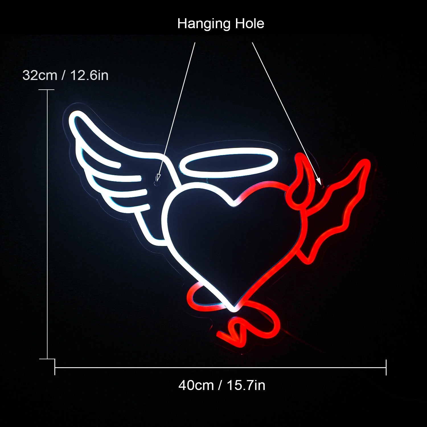 Heart Neon Sign Angel Devil Led Neon