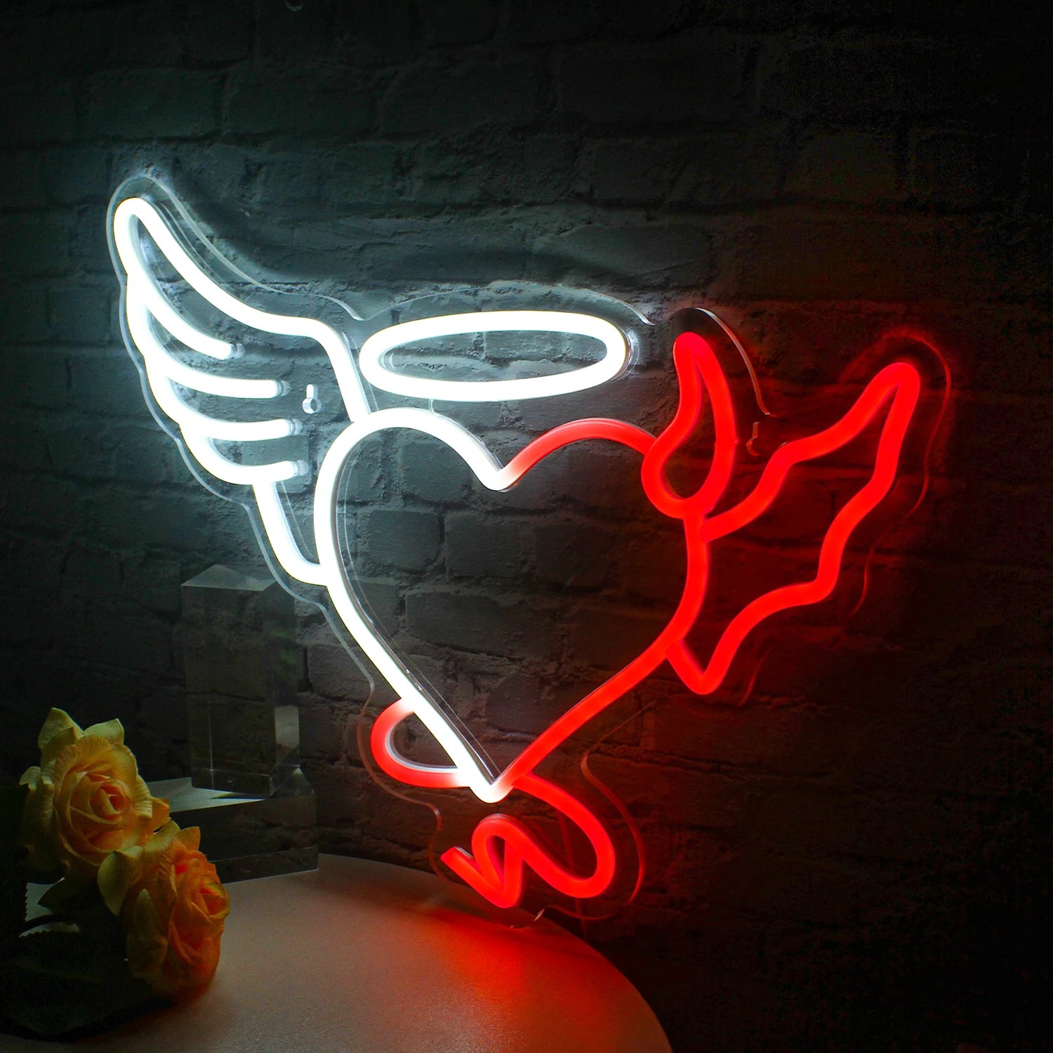 Heart Neon Sign Angel Devil Led Neon