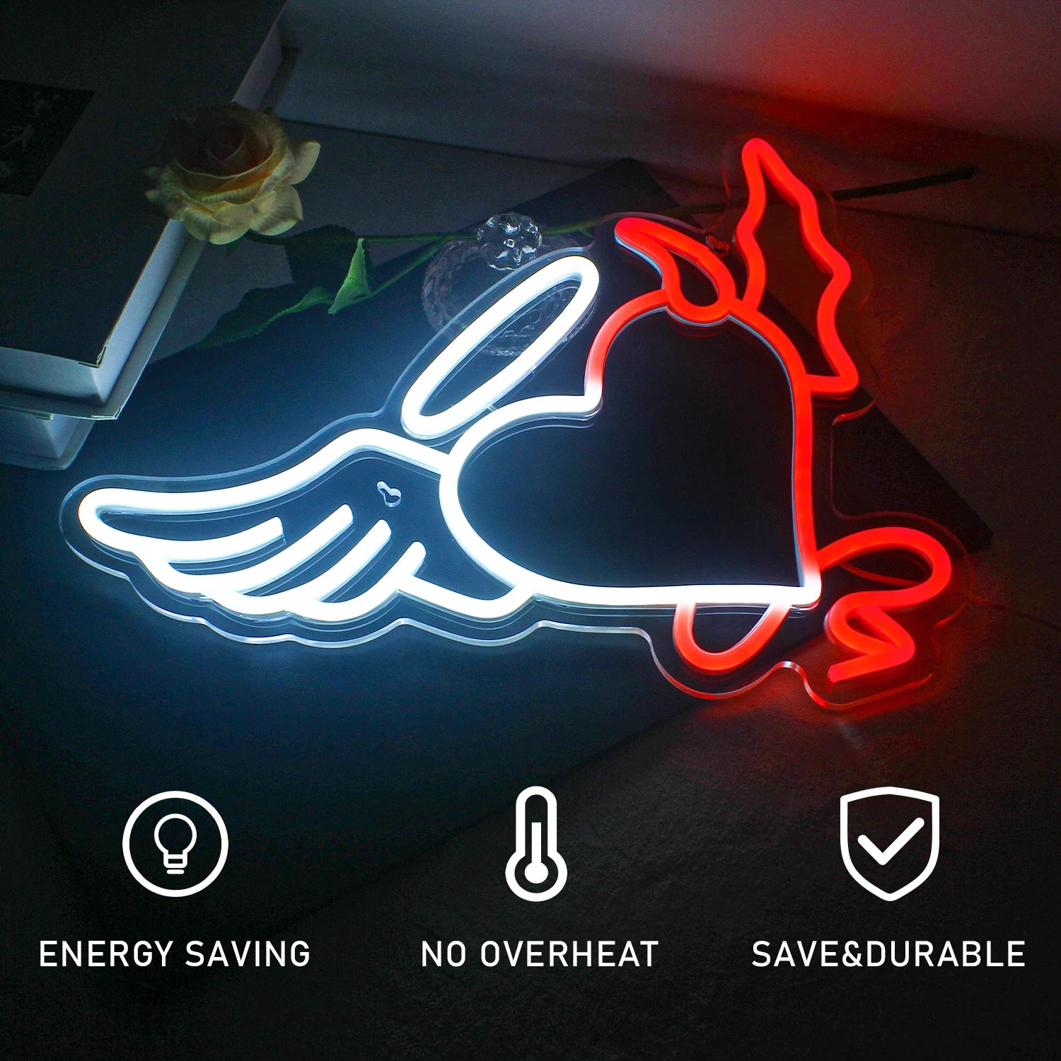 Heart Neon Sign Angel Devil Led Neon