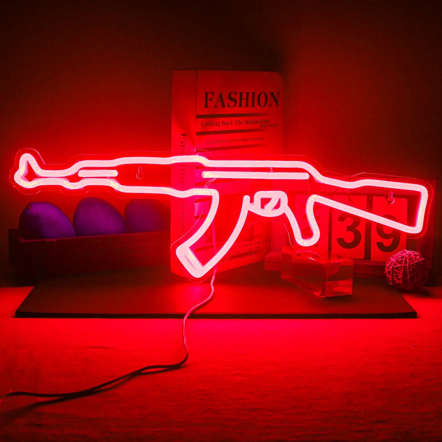 AK 47 LED Neon Sign Light Gun