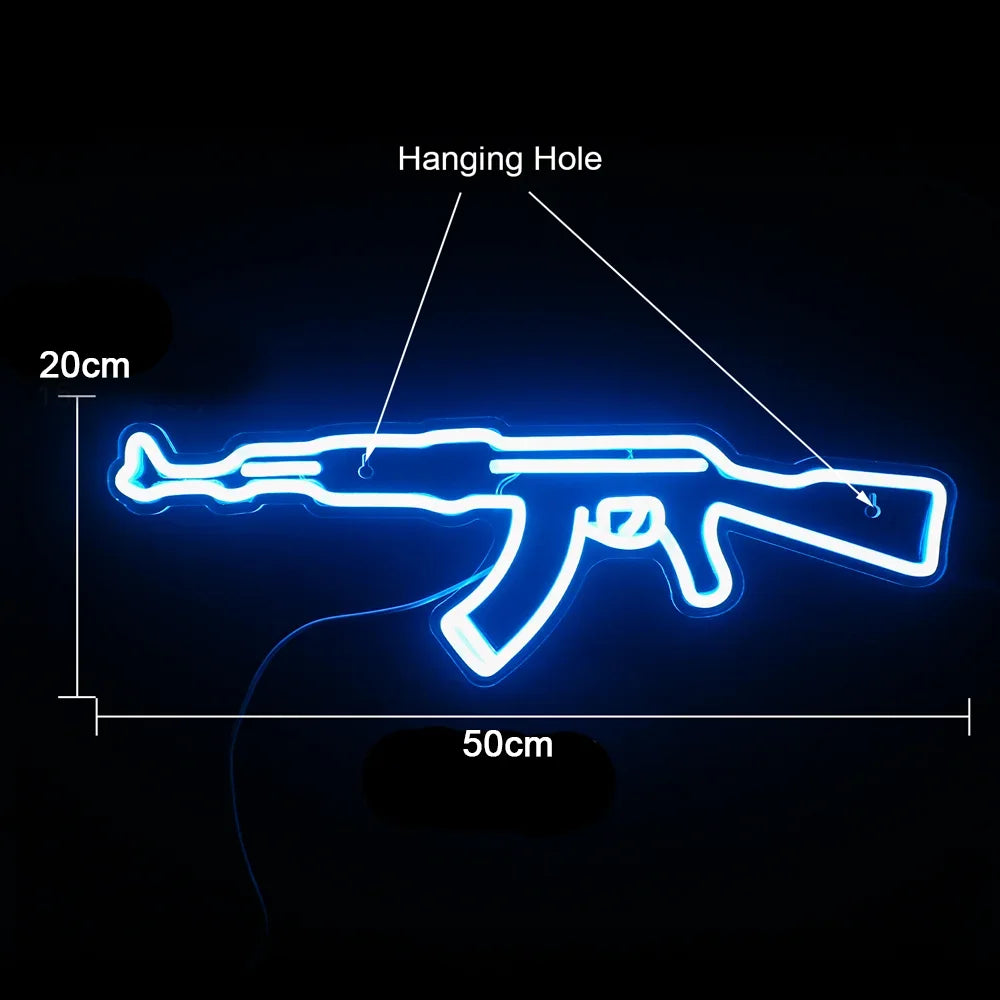 AK 47 LED Neon Sign Light Gun