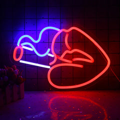 Smoking Mouth Woman Sexy Neon Sign